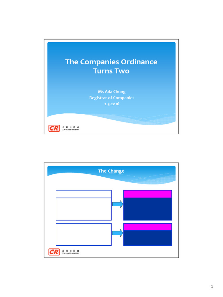 Hong Kong Companies Ordinance Overview | PDF | Governance