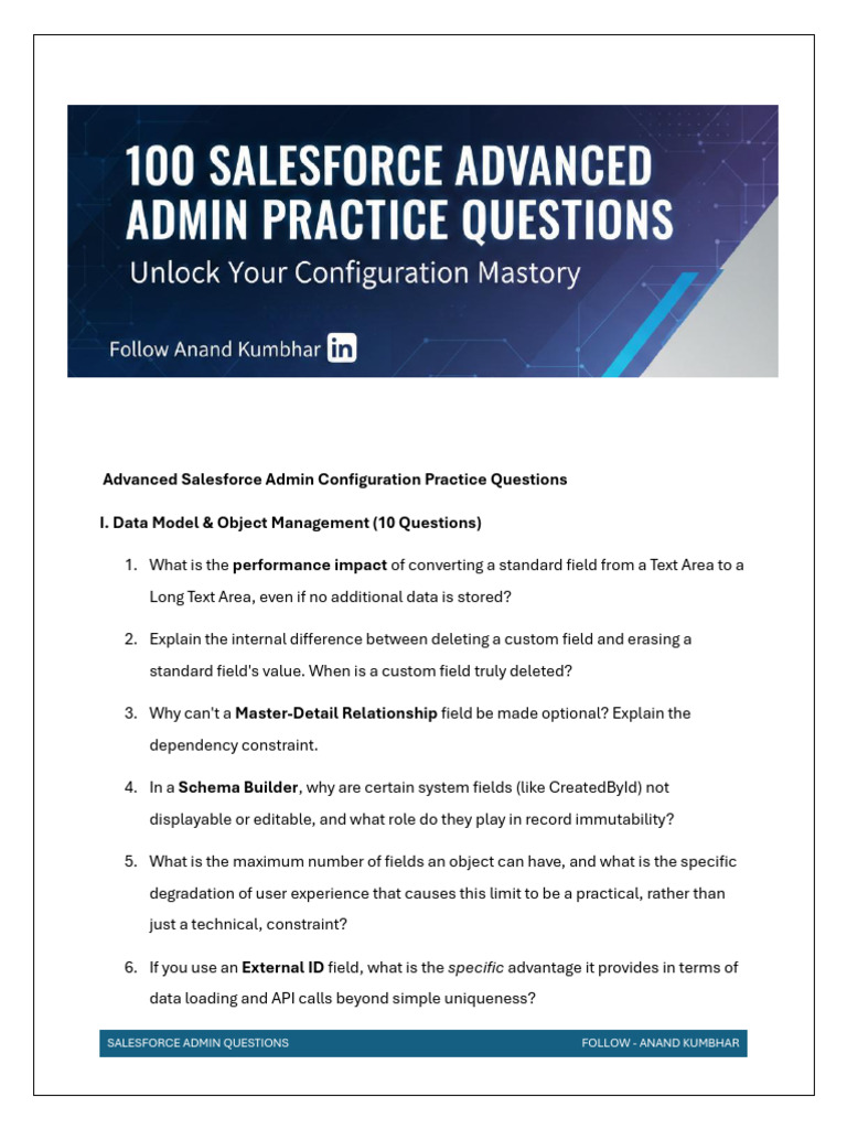 Advanced Salesforce Admin Practice Questions | PDF | Debugging | Automation