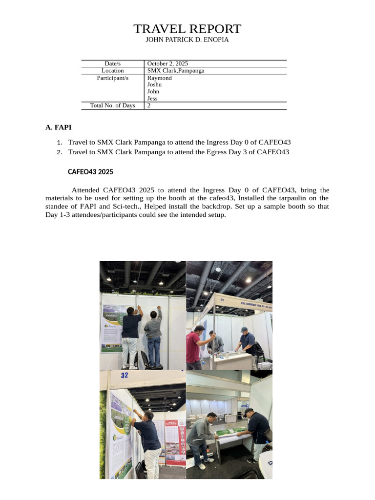CAFEO43 2025 Travel Report | PDF