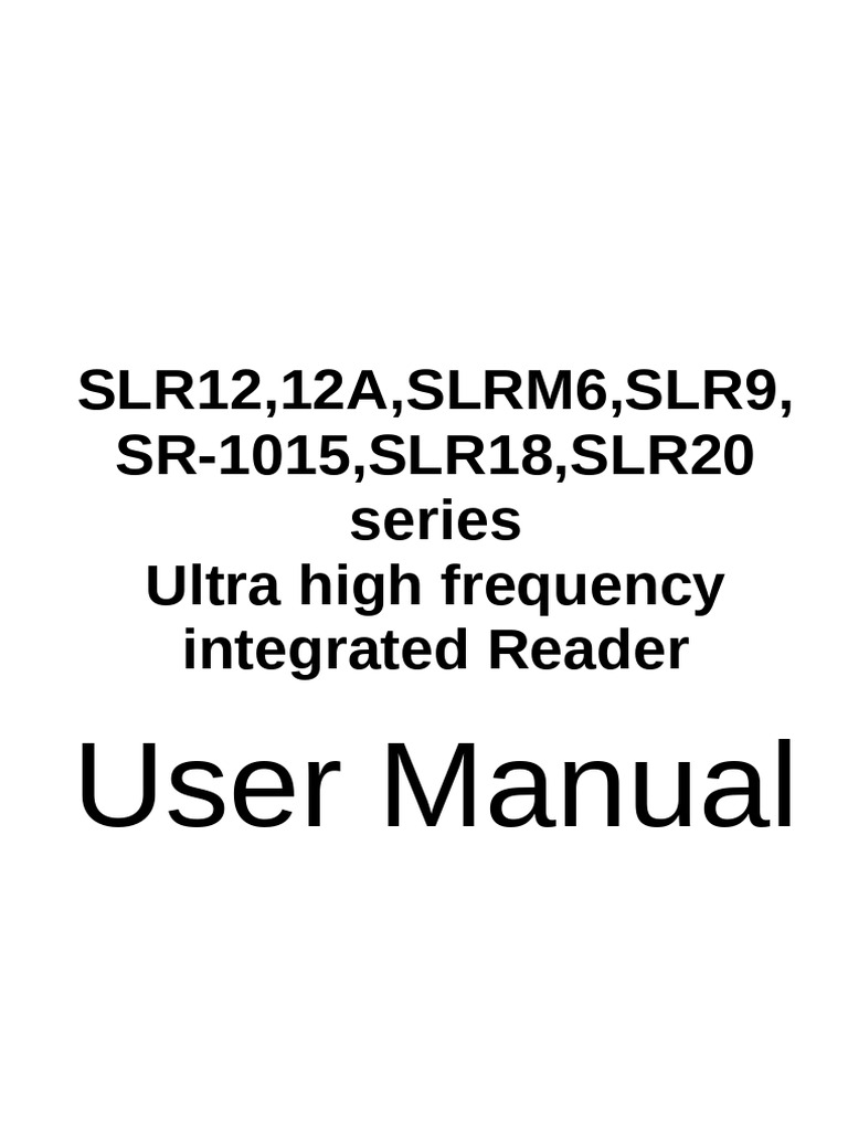 UHF Integrated Reader User Manual | PDF | Usb | Computer Networking