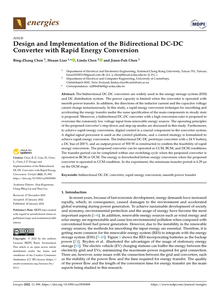 Bidirectional DC-DC Converter Design | PDF | Power Supply | Electricity