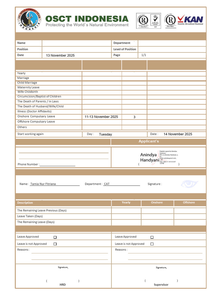 ISO 9001 Leave Application Form | PDF | Family | Interpersonal ...