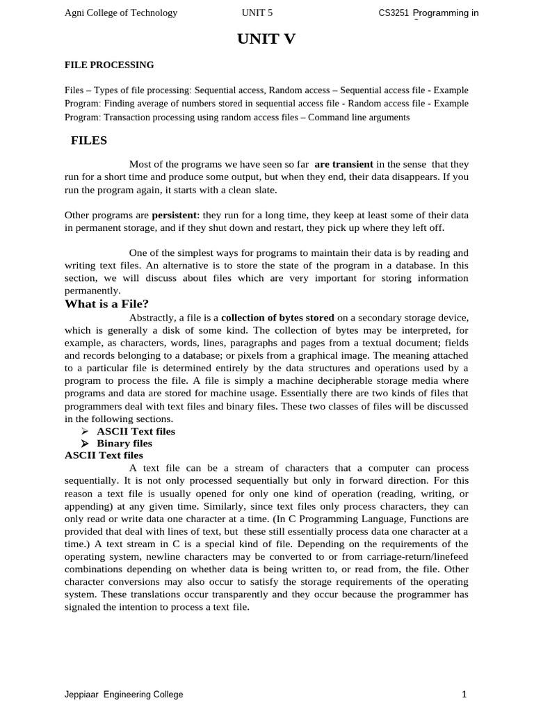 File Processing in C Programming | PDF | Computer File | Computer Data ...
