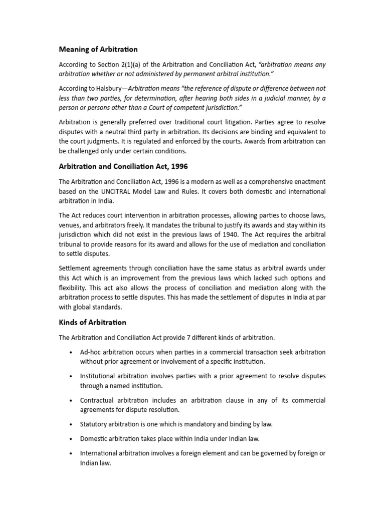 Understanding Arbitration in India | PDF | Arbitral Tribunal | Arbitration