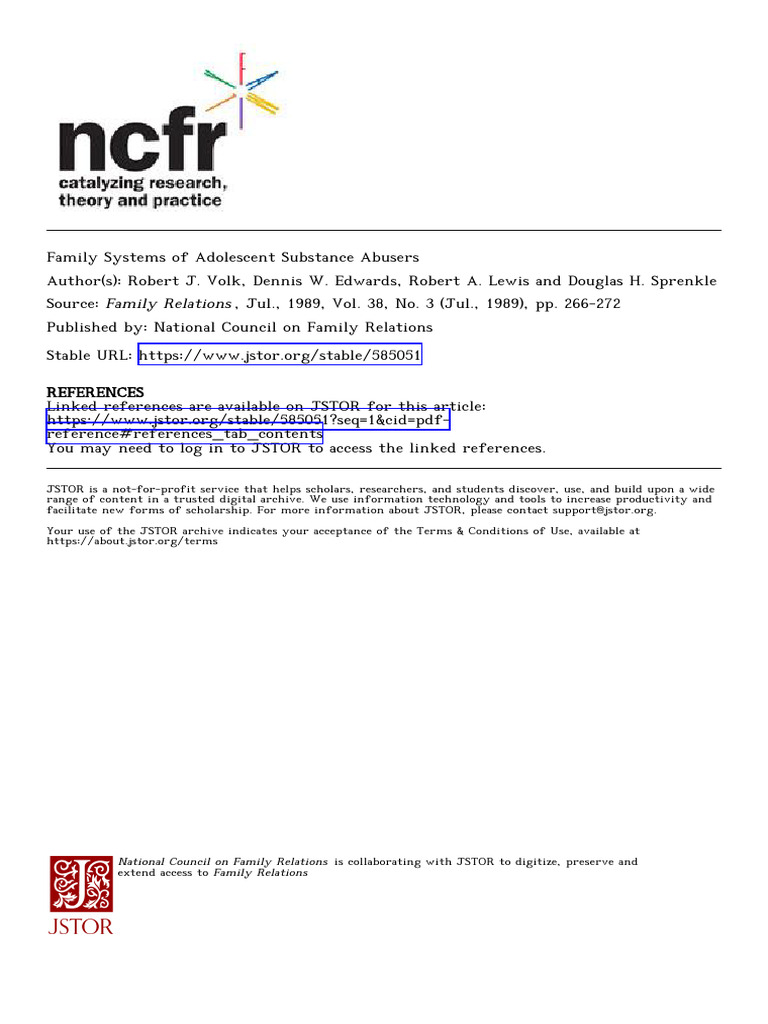 Family Dynamics in Adolescent Substance Abuse | PDF | Substance Abuse ...