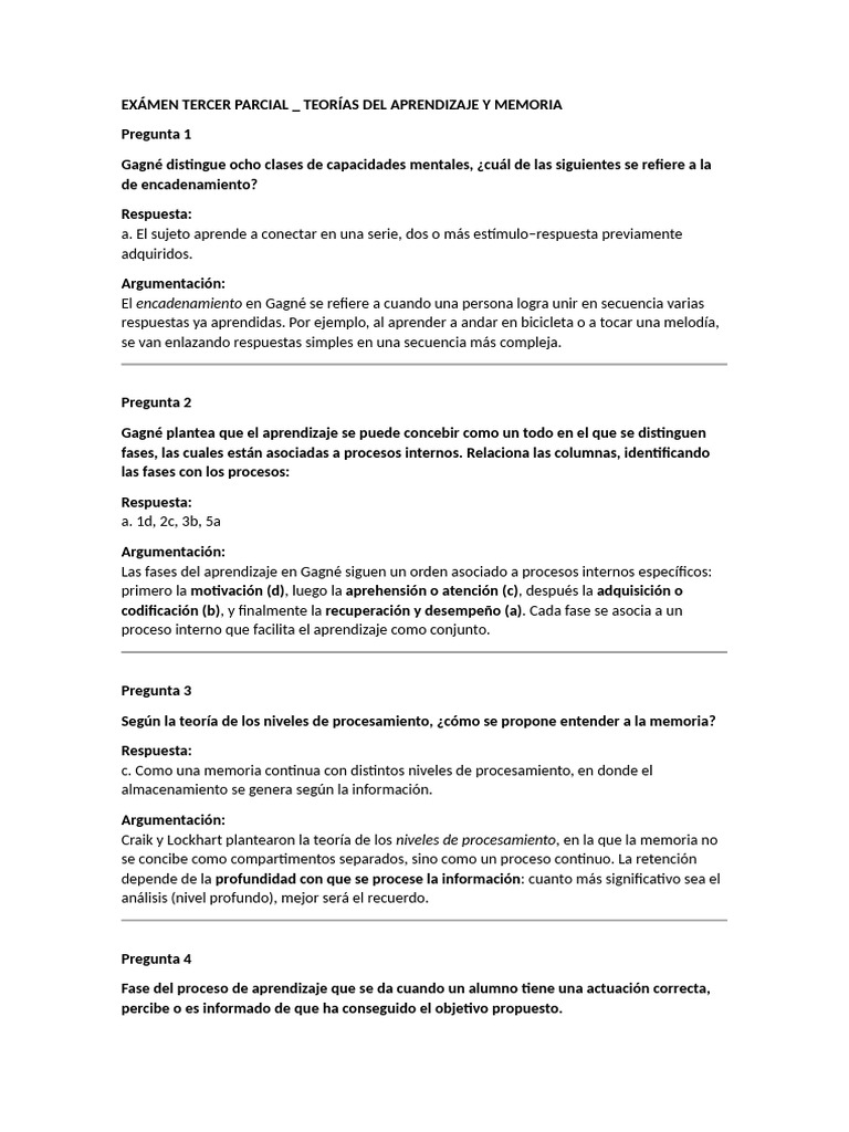 Teorías de Aprendizaje y Memoria | PDF | Aprendizaje | Memoria