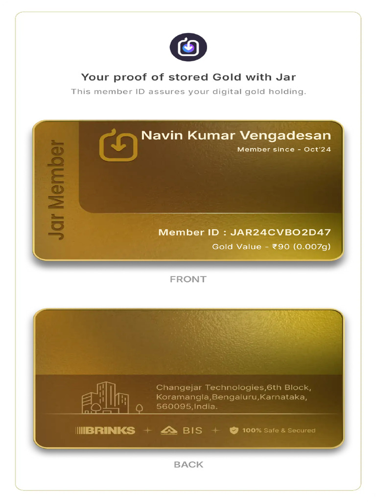 Jar Membership Card | PDF