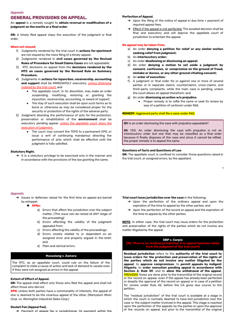 Understanding Appeal Processes and Rules | PDF | Appeal | Judgment (Law)