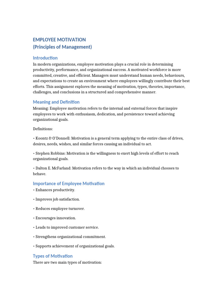Understanding Employee Motivation Strategies | PDF | Motivational ...