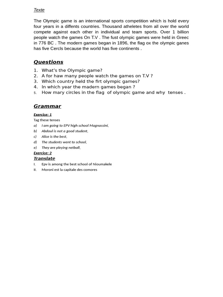 Overview of the Olympic Games | PDF