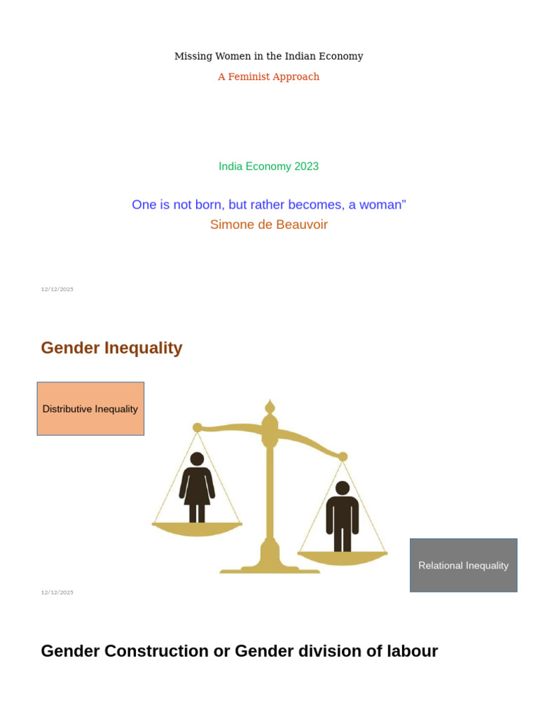 Missing Women in Indian Economy | PDF | Patriarchy | Intersectionality