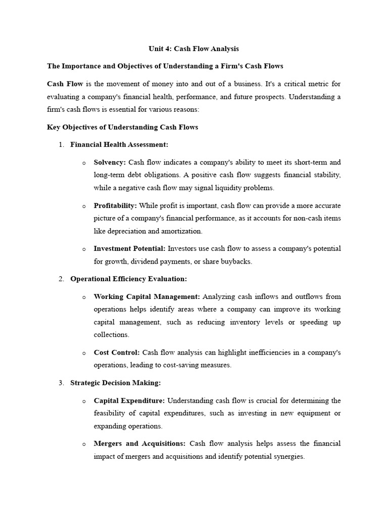 Cash Flow Analysis for Financial Health | PDF | Cash Flow Statement ...