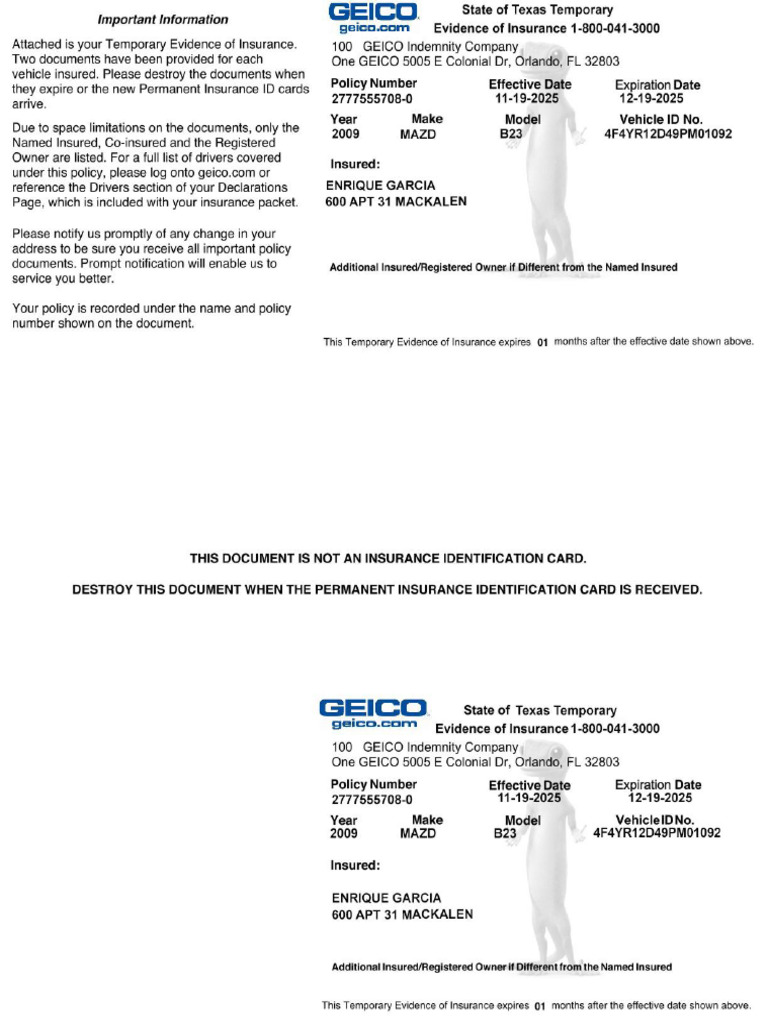 Geico Liability Enrique Garcia 5a4e72 | PDF