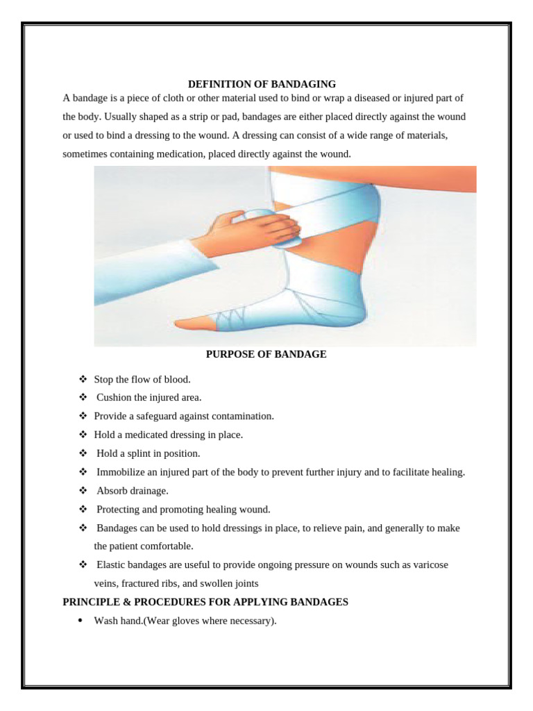 Comprehensive Guide to Bandaging Techniques | PDF | Wound