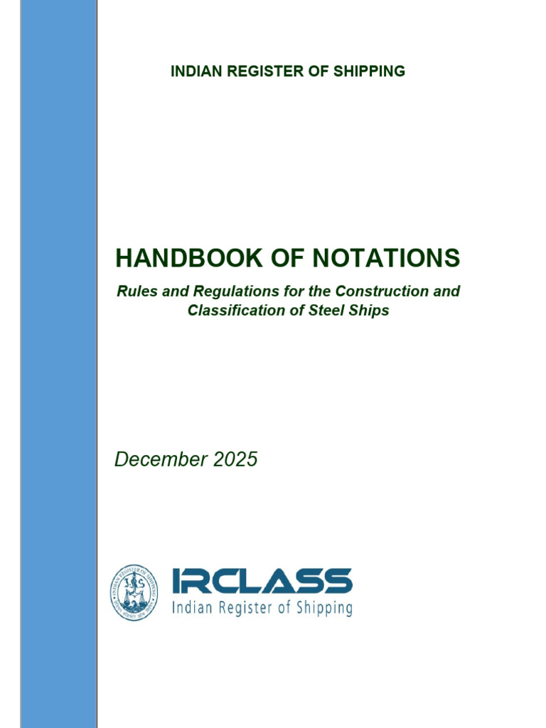 IRS Handbook: Ship Classification Notations | PDF | Shipping