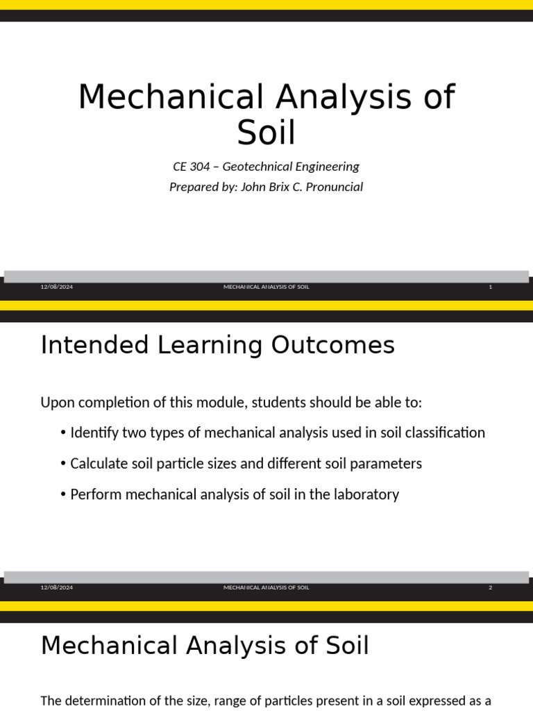 Soil Mechanical Analysis Techniques | PDF