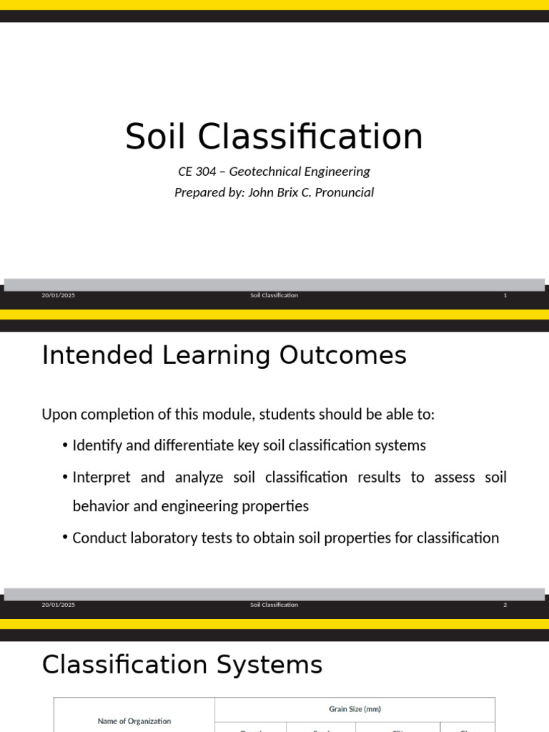 Soil Classification Systems Overview | PDF | Soil | Sedimentology