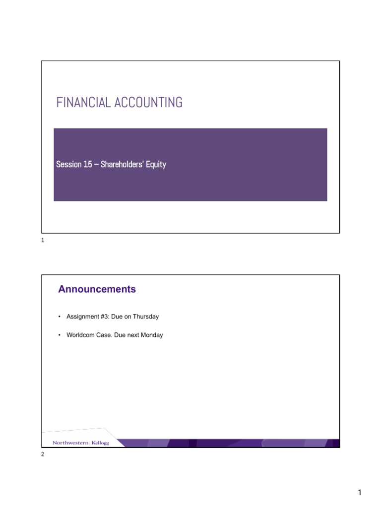 Shareholders' Equity in Financial Accounting | PDF | Goodwill ...
