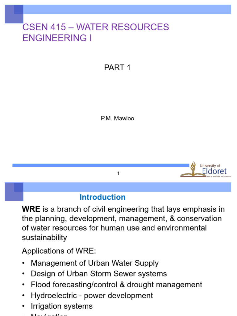 Water Resources Engineering Overview | PDF | Water Resources | Water