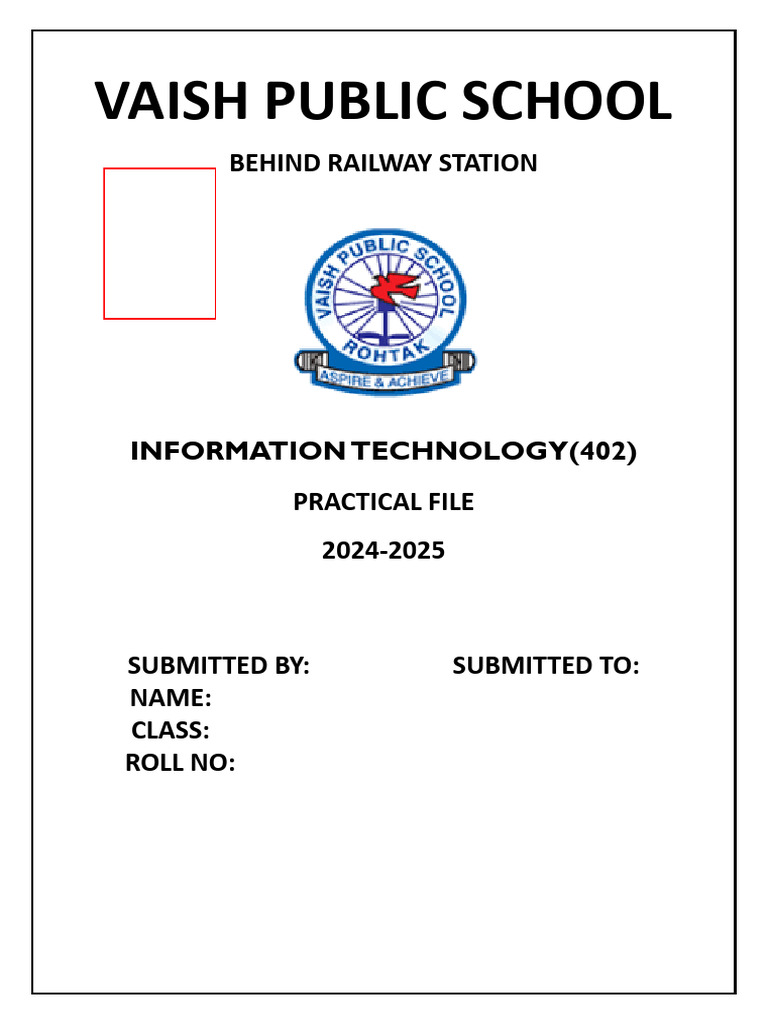 IT Practical File for Class IX 2024-25 | PDF