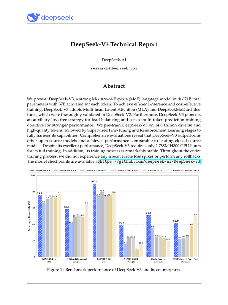 DeepSeek-V3: Advanced MoE Language Model | PDF | Computing | Computer ...