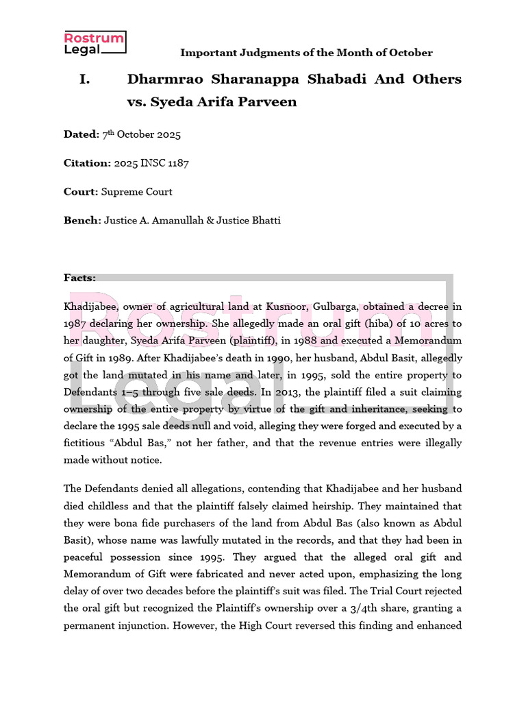 Important Judgments of October Month 70786881 2025 11-13-16 37 | PDF ...