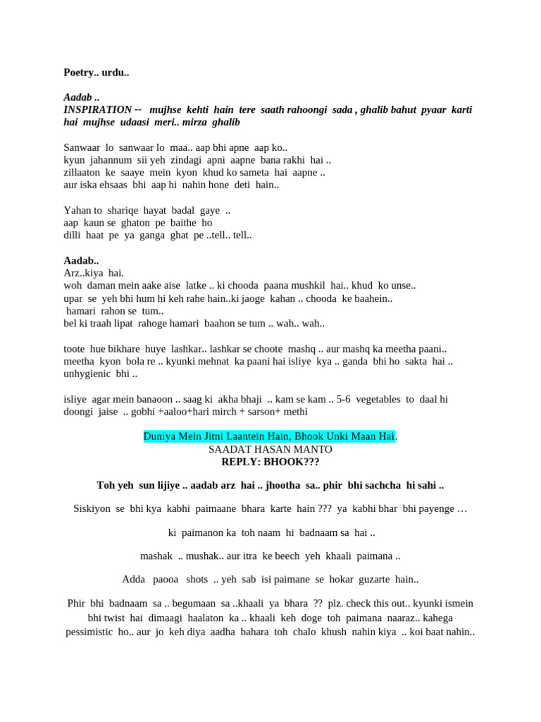 Small Scale Shayari.. | PDF