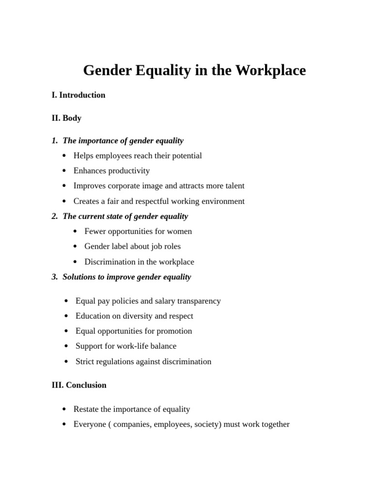 Enhancing Gender Equality at Work | PDF