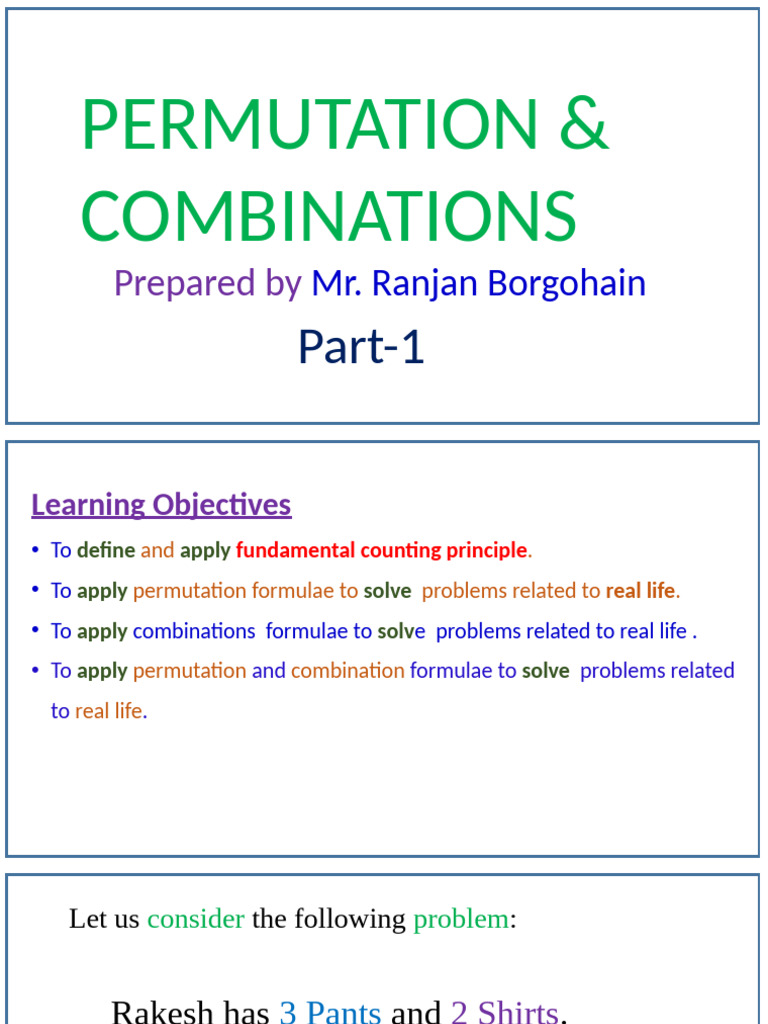 Permutations and Combinations Guide | PDF | Multiplication | Permutation