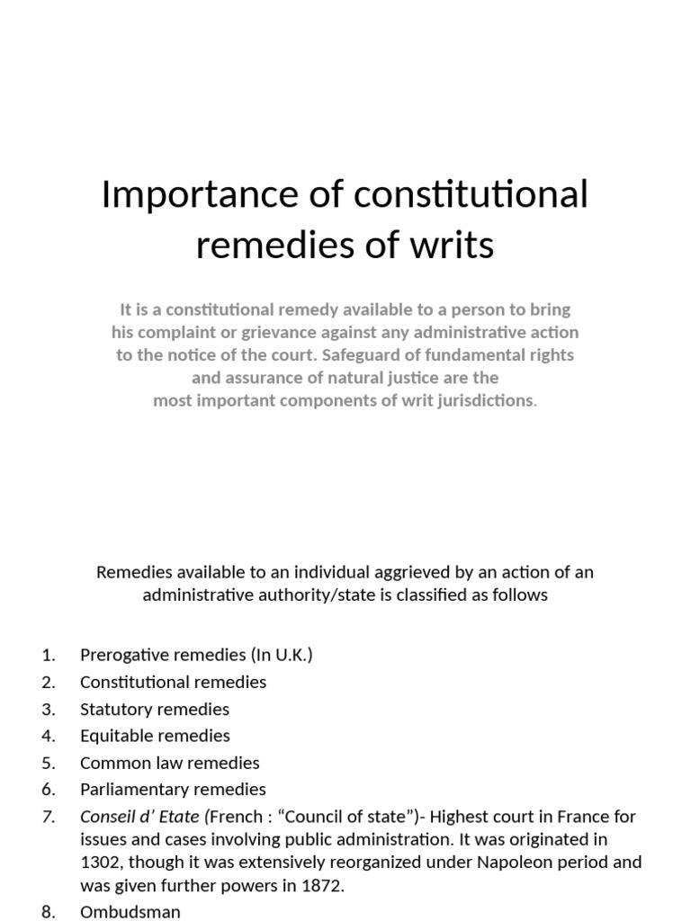 Writ Jurisdictions: Safeguarding Rights | PDF | Rule Of Law | Jurisdiction