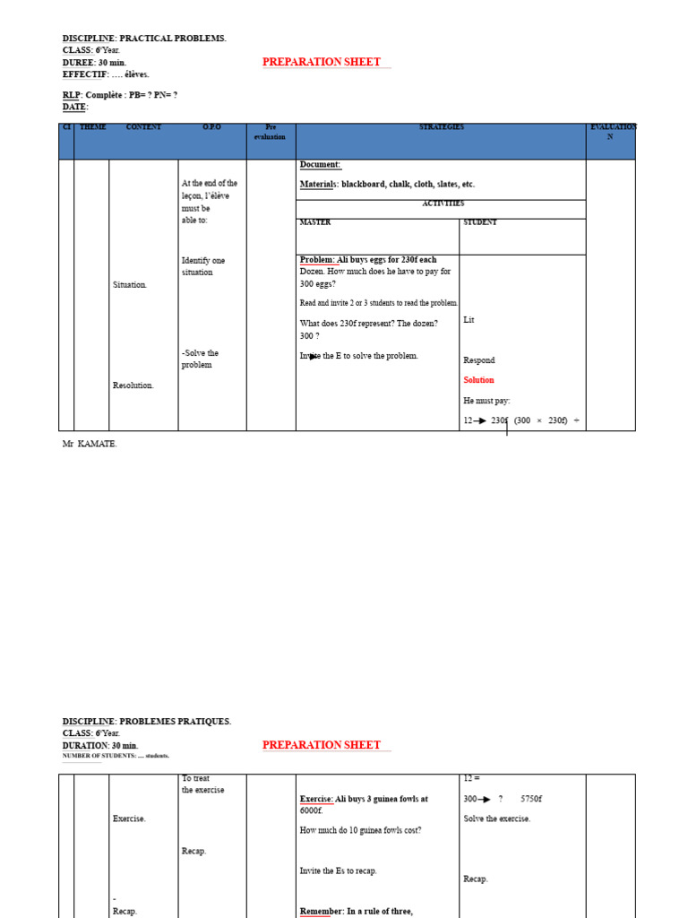 Practical Problems 6th Grade | PDF | Mathematics