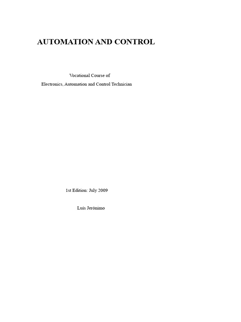 Automation and Control Technician Guide | PDF | Automata Theory ...