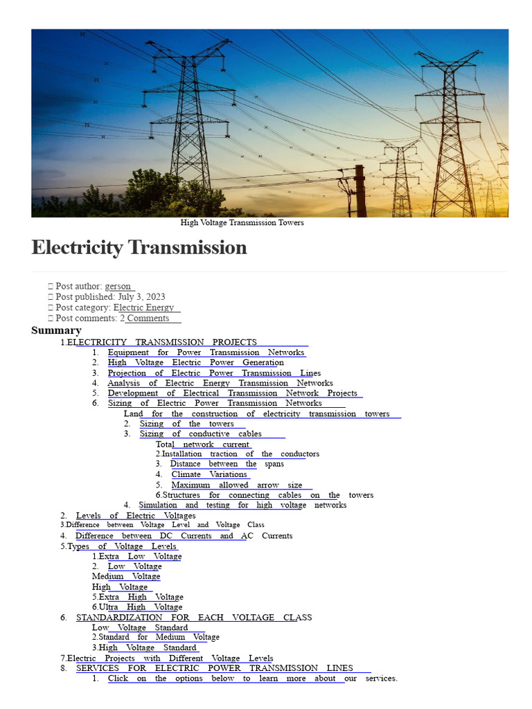 High Voltage Transmission Towers Overview | PDF | Electric Power ...
