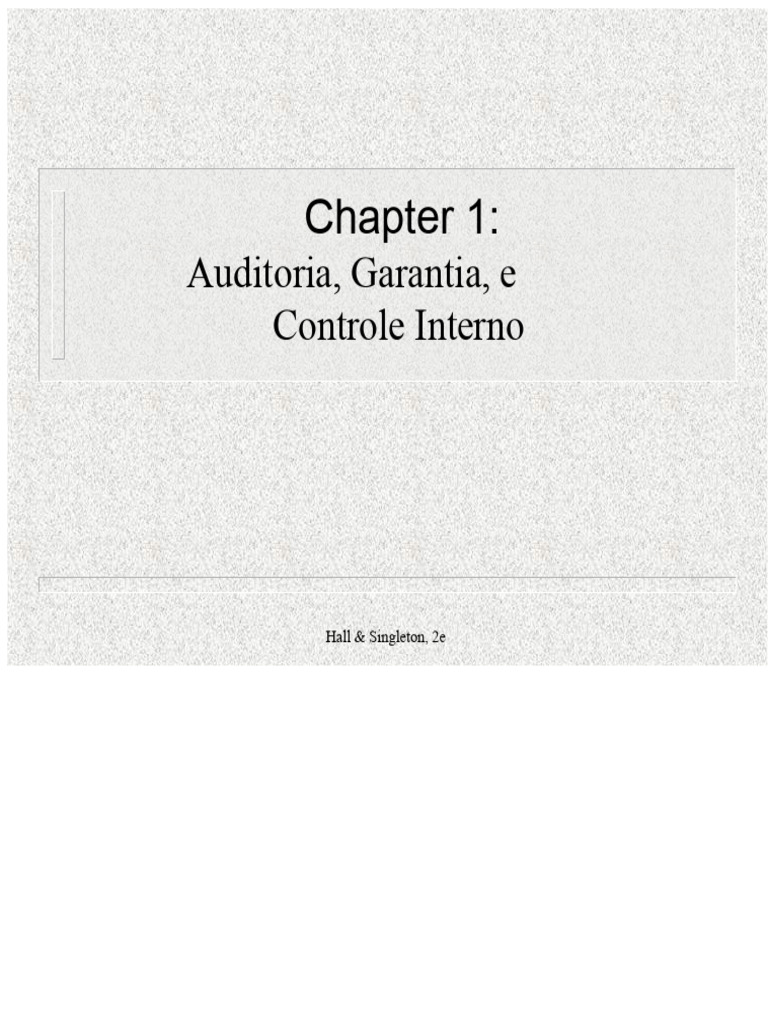 Capítulo 1 - Auditoria e Controle Interno | PDF | Tecnologia da ...