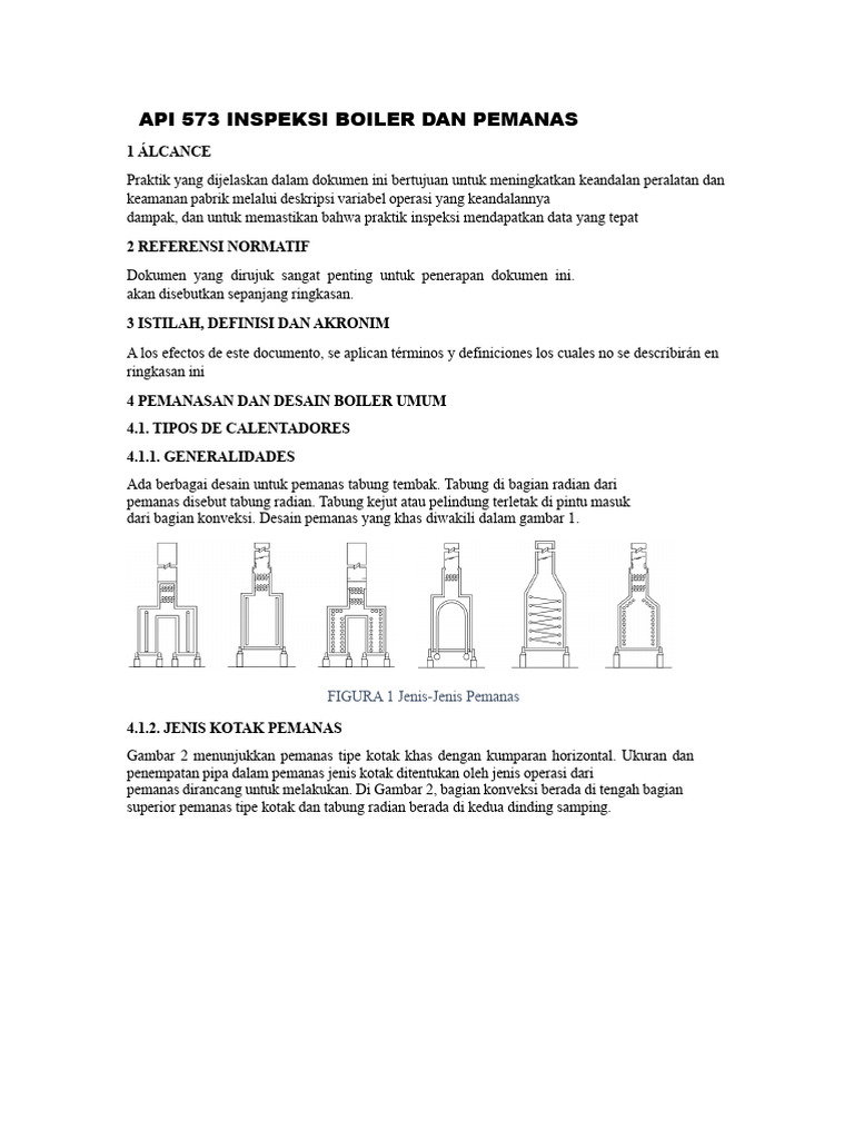Inspeksi Boiler dan Pemanas API 573 | PDF