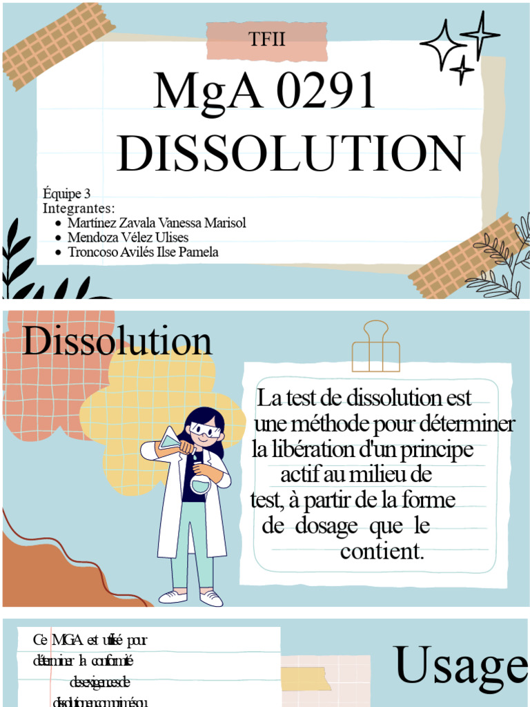 Test de dissolution : Méthodologie et recommandations | PDF