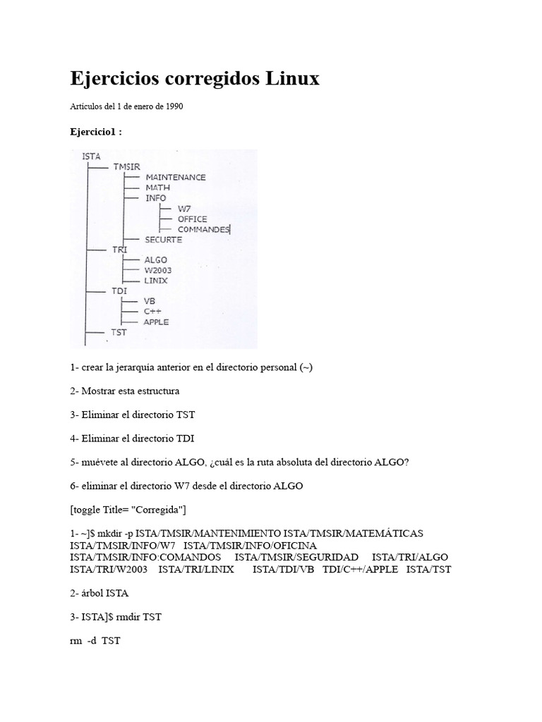 Ejercicios corregidos de Linux | PDF | Archivo de computadora ...