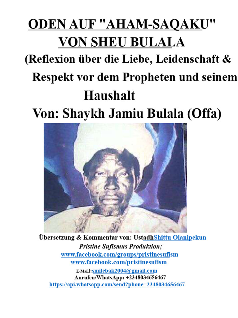 Odes An 'Aham Saqaku' Von Sheu Bulala | PDF