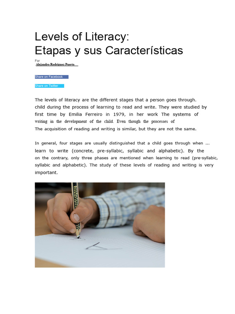 Levels of Reading and Writing | PDF | Writing | Alphabet