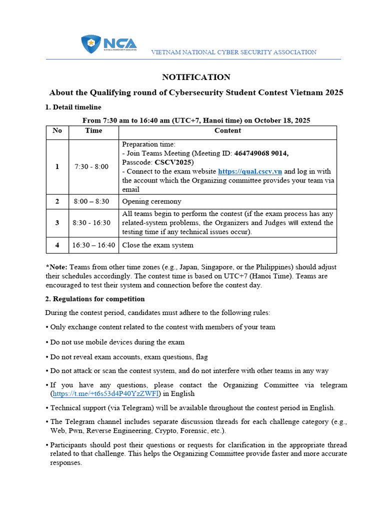 CSCV 2025 - NOTIFICATION About the Quality Round | PDF | Computer ...