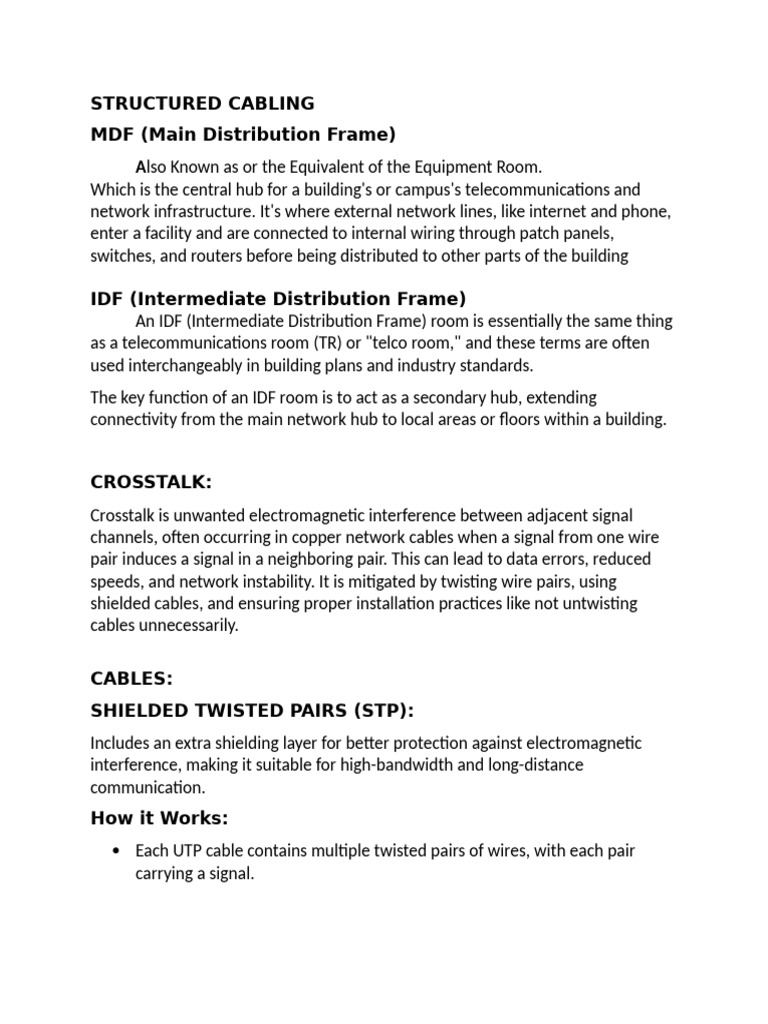 Structured Cabling Overview and Types | PDF | Coaxial Cable | Electronics