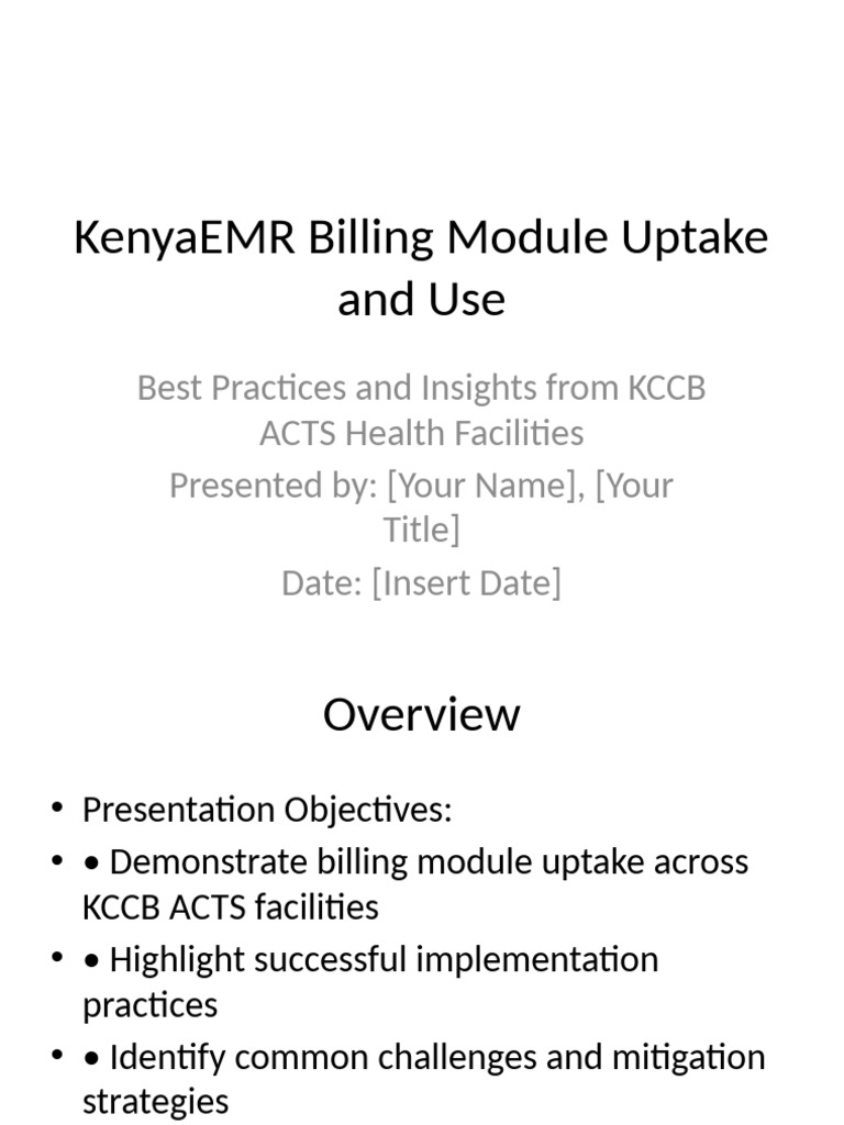 KenyaEMR Billing Module Improved Presentation | PDF | Information ...