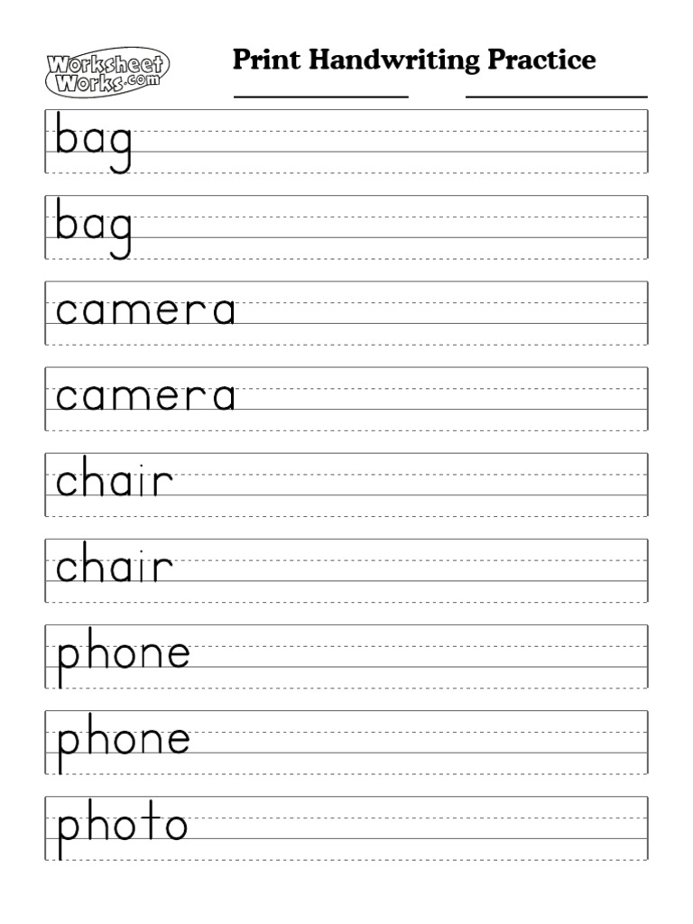 WorksheetWorks Print Handwriting Practice 2 | PDF