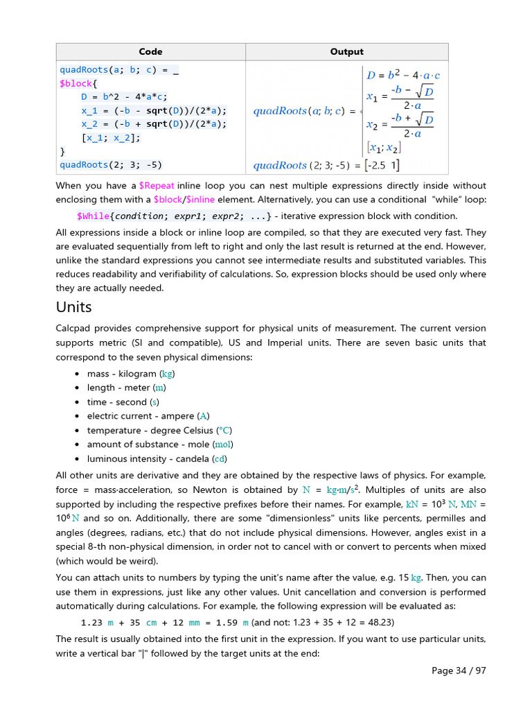 Quadratic Roots and Unit Support Guide | PDF | International System Of ...