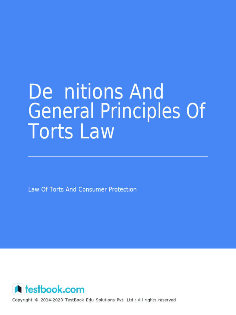 Understanding Tort Law Principles | PDF | Tort | Damages