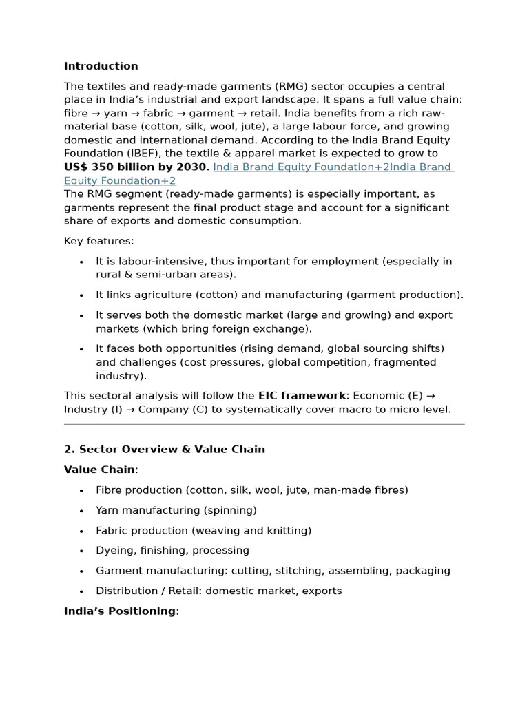 India Textile Industry Overview 2023 | PDF | Textiles | Cotton