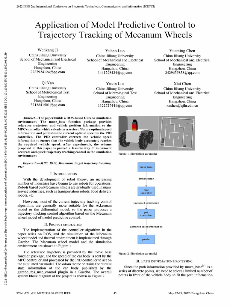 MPC for Mecanum Wheel Trajectory Tracking | PDF | Applied Mathematics