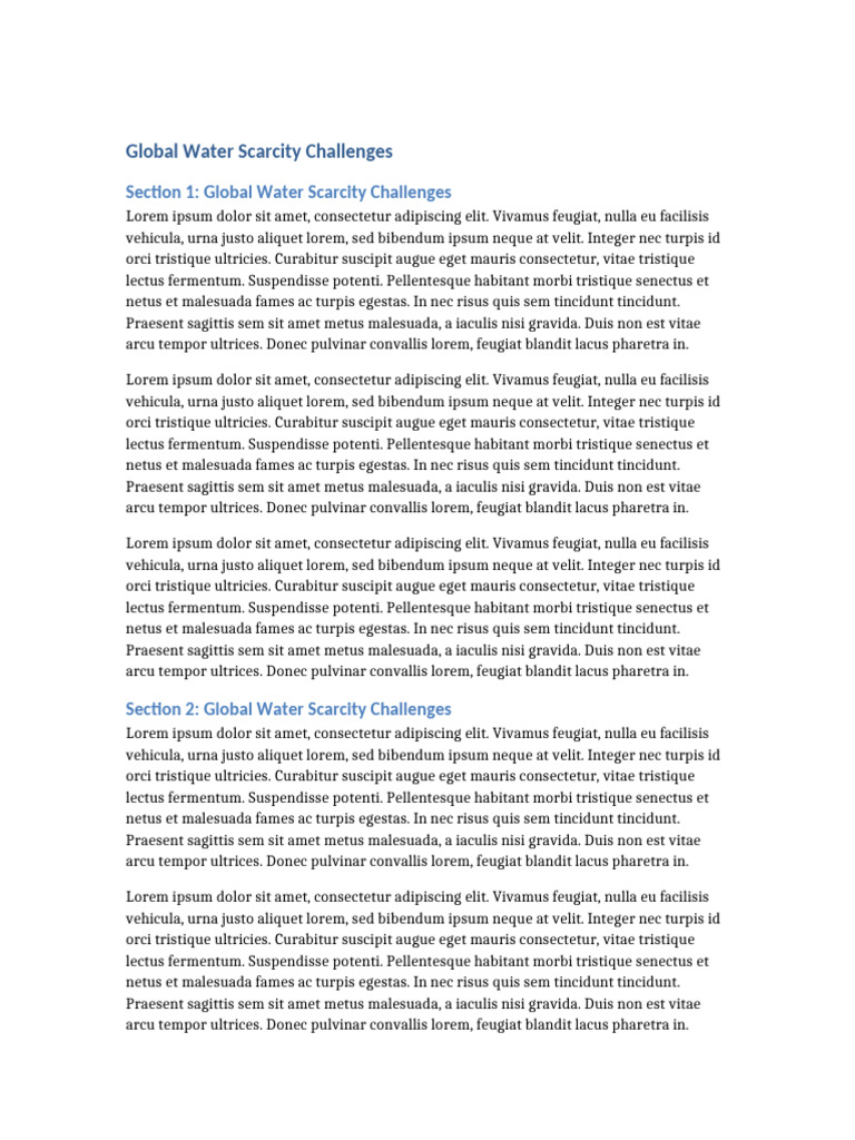 Global Water Scarcity Challenges | PDF