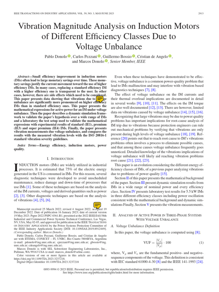 Vibration Analysis of Induction Motors | PDF | Physical Quantities ...