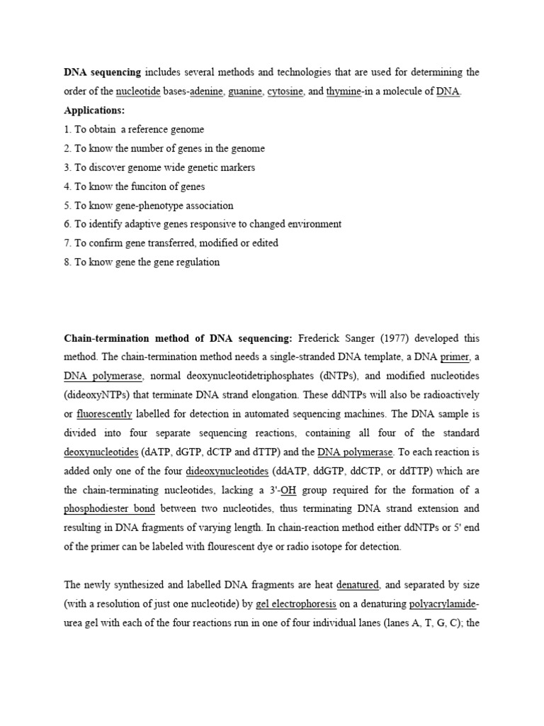 DNA Sequencing Methods Explained | PDF